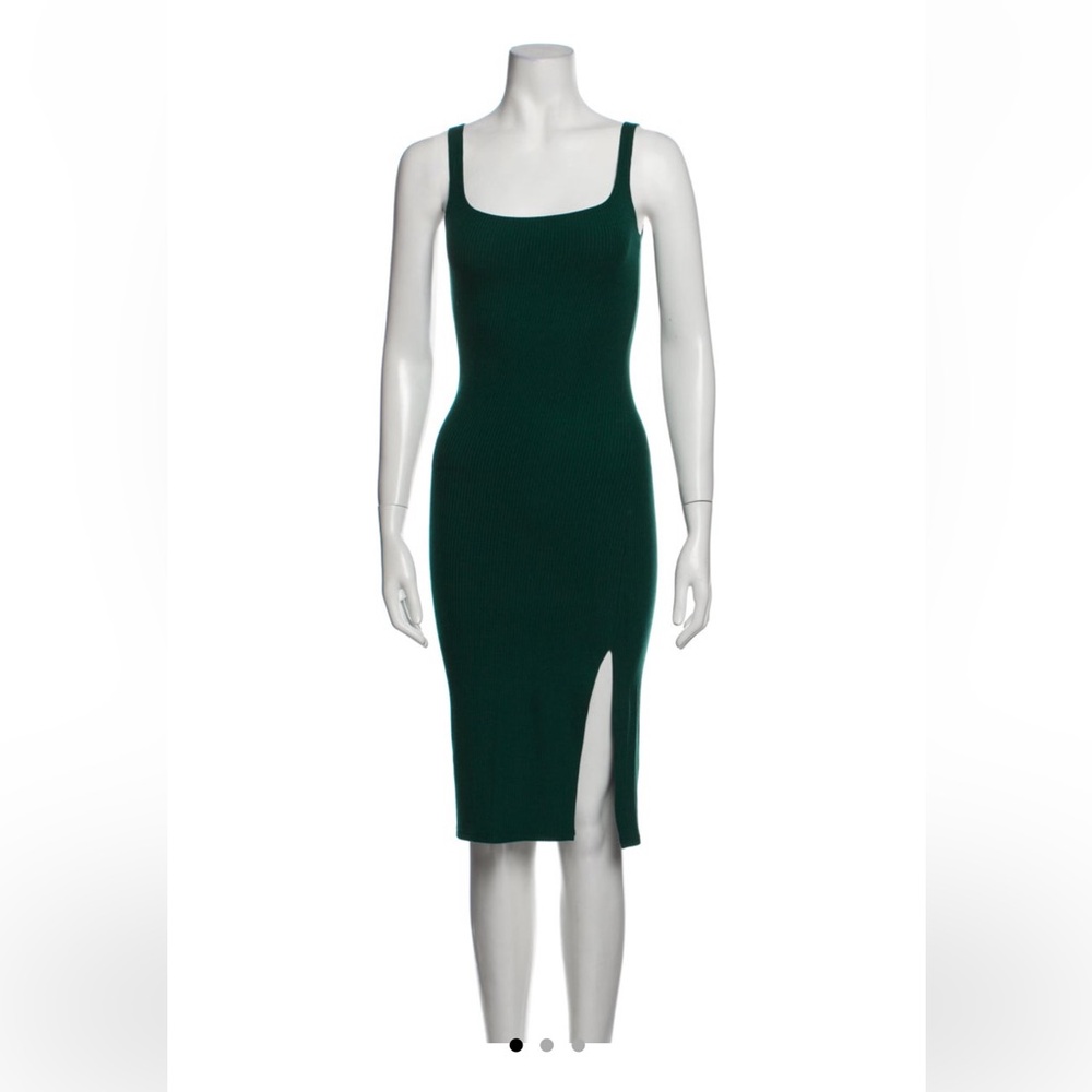 Reformation hunter green slit dress
